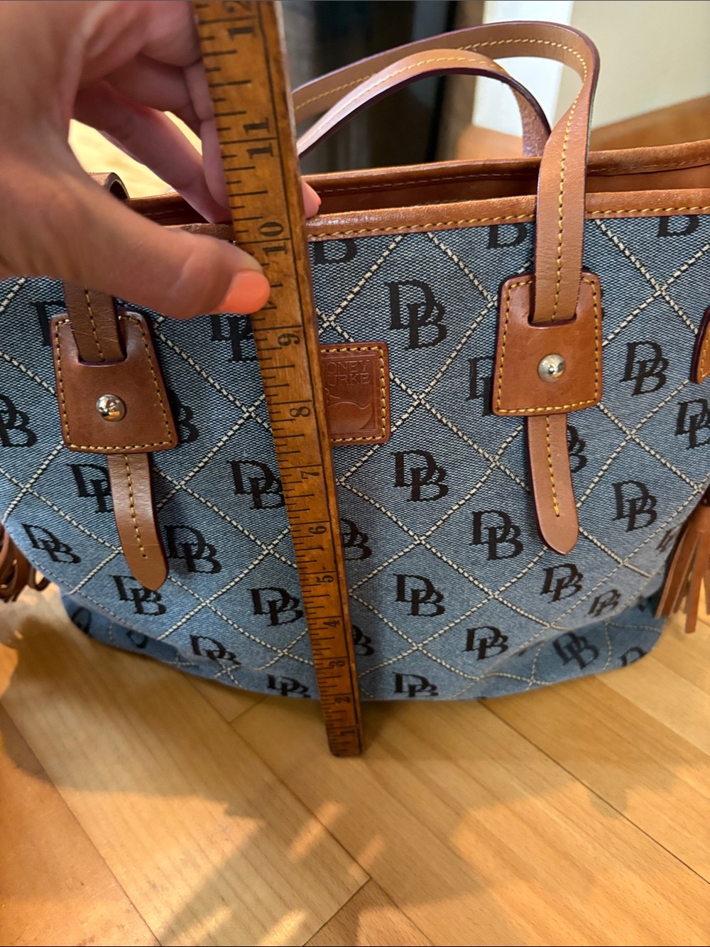 Dooney & Bourke Tote with Tan Leather Trim - Picture 8 of 9